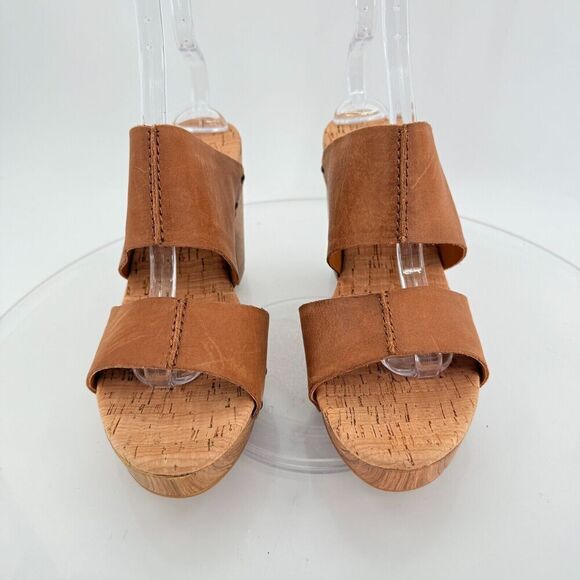 Kork-Ease Womens Darra Sandals Platform Block Heel Brown Slide Slip On Wooden 11 - Picture 6 of 14